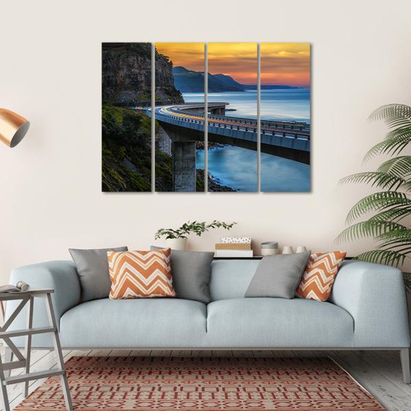 Australian Pacific Ocean Coast Canvas Wall Art-4 Horizontal-Gallery Wrap-34" x 24"-Tiaracle