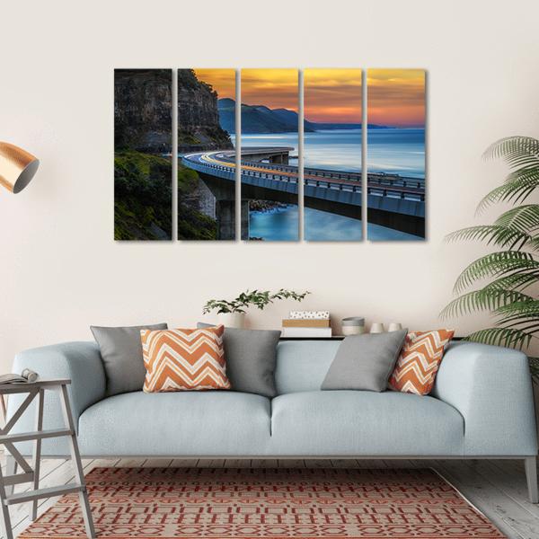 Australian Pacific Ocean Coast Canvas Wall Art-5 Horizontal-Gallery Wrap-22" x 12"-Tiaracle