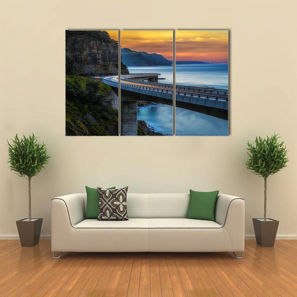 Australian Pacific Ocean Coast Canvas Wall Art-3 Horizontal-Gallery Wrap-37" x 24"-Tiaracle