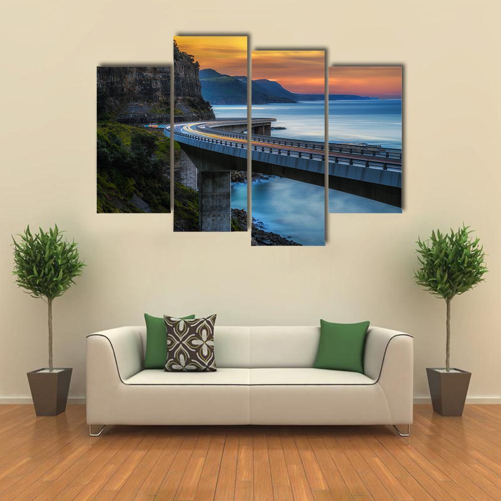 Australian Pacific Ocean Coast Canvas Wall Art-4 Pop-Gallery Wrap-50" x 32"-Tiaracle