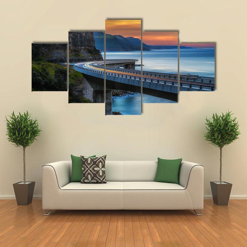 Australian Pacific Ocean Coast Canvas Wall Art-5 Star-Gallery Wrap-62" x 32"-Tiaracle