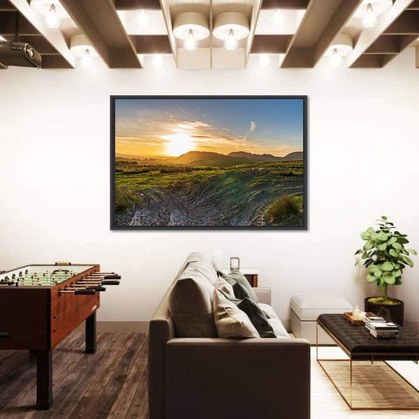 Sunset Over The Yorkshire Dales Near Settle Canvas Wall Art-3 Horizontal-Gallery Wrap-25" x 16"-Tiaracle