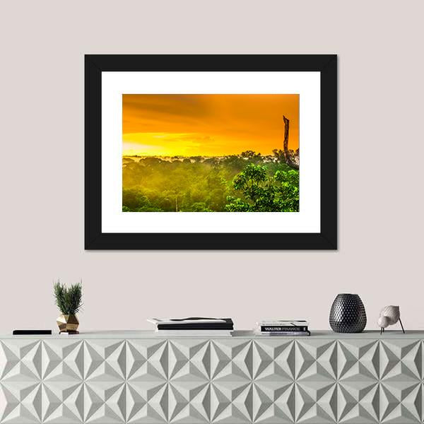 Sunset Over Valley In Brazil Canvas Wall Art-1 Piece-Framed Print-20" x 16"-Tiaracle