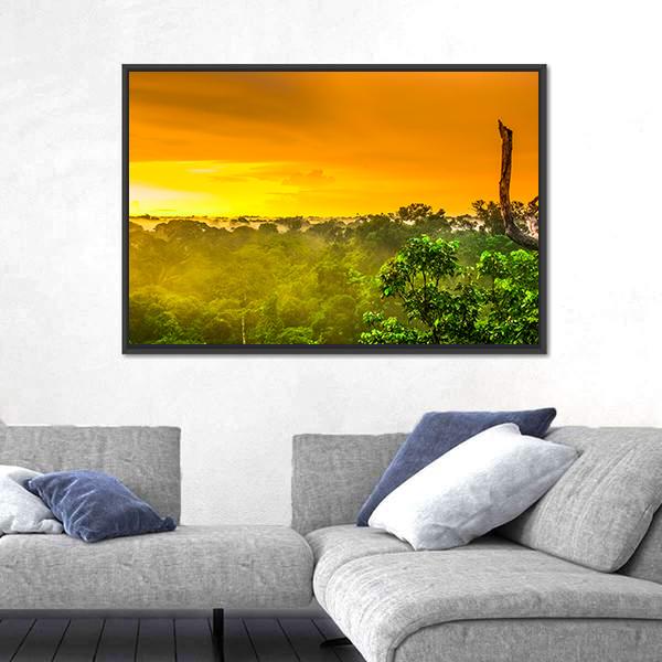 Sunset Over Valley In Brazil Canvas Wall Art-3 Horizontal-Gallery Wrap-25" x 16"-Tiaracle