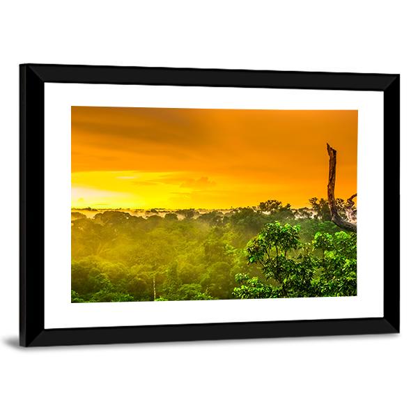 Sunset Over Valley In Brazil Canvas Wall Art-3 Horizontal-Gallery Wrap-25" x 16"-Tiaracle