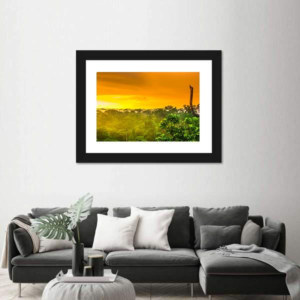Sunset Over Valley In Brazil Canvas Wall Art-3 Horizontal-Gallery Wrap-25" x 16"-Tiaracle