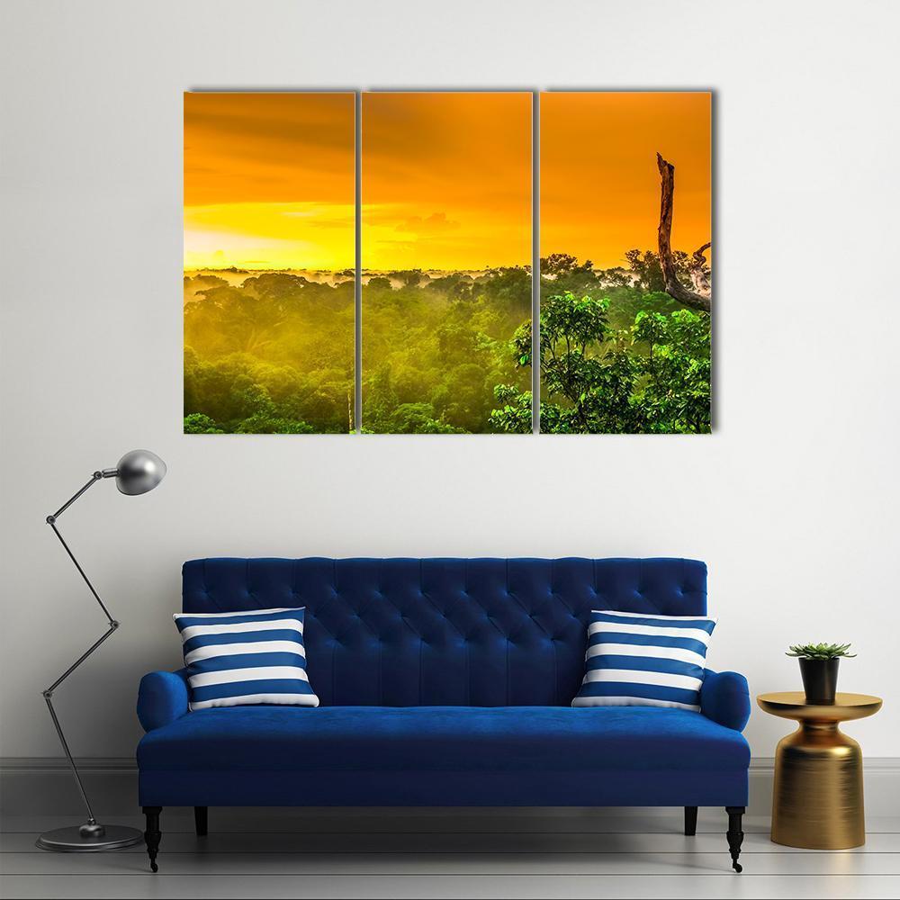 Sunset Over Valley In Brazil Canvas Wall Art-3 Horizontal-Gallery Wrap-37" x 24"-Tiaracle