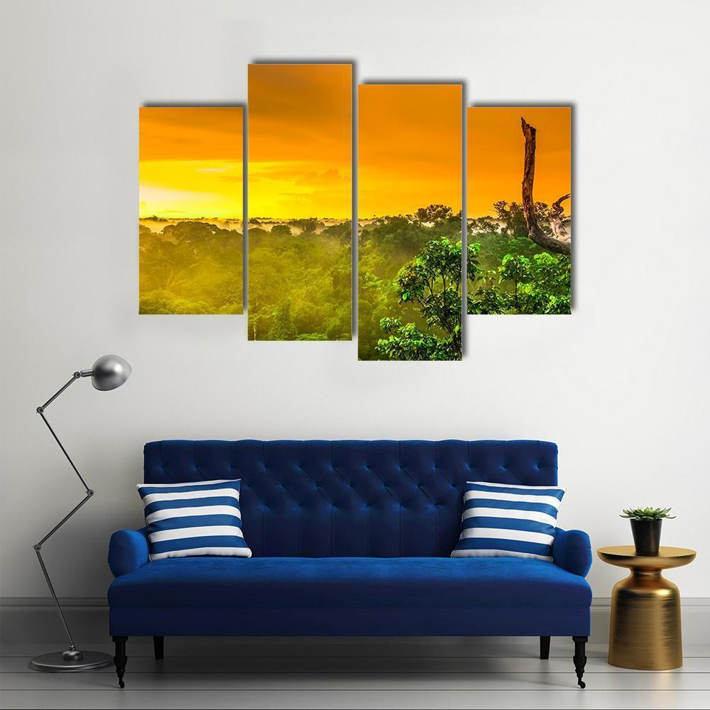 Sunset Over Valley In Brazil Canvas Wall Art-4 Pop-Gallery Wrap-50" x 32"-Tiaracle