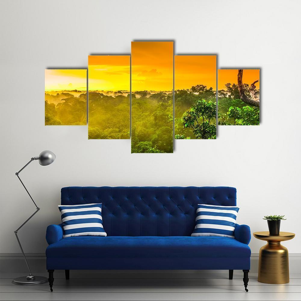Sunset Over Valley In Brazil Canvas Wall Art-5 Star-Gallery Wrap-62" x 32"-Tiaracle