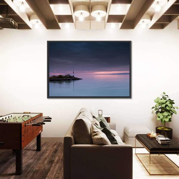 Sunset Scene On Lake Balaton Canvas Wall Art-3 Horizontal-Gallery Wrap-25" x 16"-Tiaracle