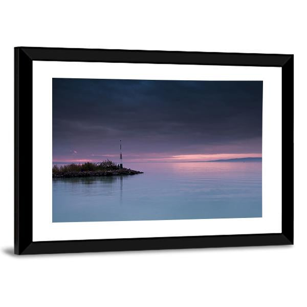 Sunset Scene On Lake Balaton Canvas Wall Art-3 Horizontal-Gallery Wrap-25" x 16"-Tiaracle