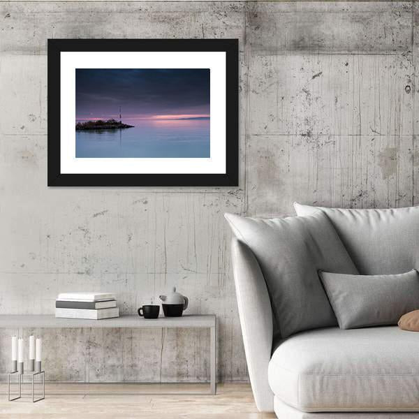 Sunset Scene On Lake Balaton Canvas Wall Art-3 Horizontal-Gallery Wrap-25" x 16"-Tiaracle