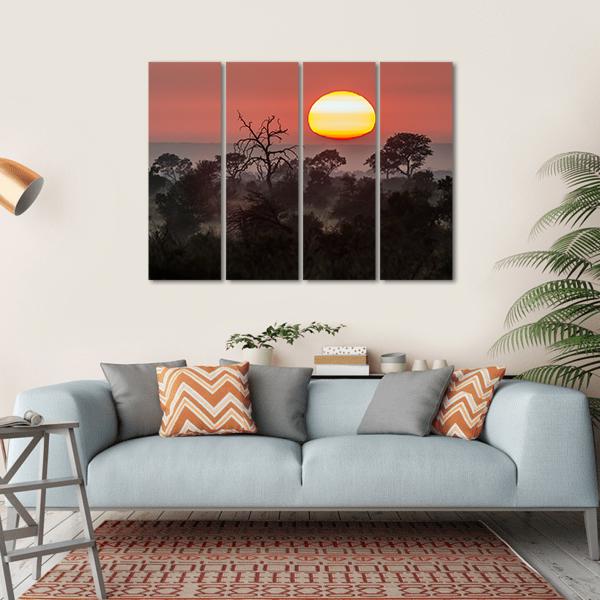 Sunset Scenery In Kruger National Park Canvas Wall Art-4 Horizontal-Gallery Wrap-34" x 24"-Tiaracle