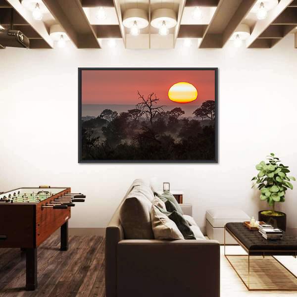 Sunset Scenery In Kruger National Park Canvas Wall Art-3 Horizontal-Gallery Wrap-25" x 16"-Tiaracle