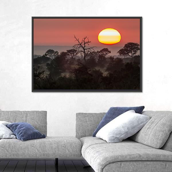 Sunset Scenery In Kruger National Park Canvas Wall Art-3 Horizontal-Gallery Wrap-25" x 16"-Tiaracle