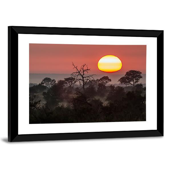 Sunset Scenery In Kruger National Park Canvas Wall Art-3 Horizontal-Gallery Wrap-25" x 16"-Tiaracle