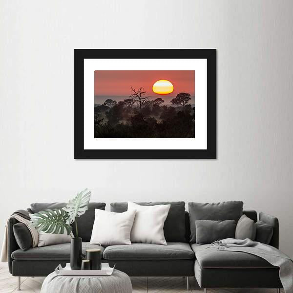 Sunset Scenery In Kruger National Park Canvas Wall Art-3 Horizontal-Gallery Wrap-25" x 16"-Tiaracle