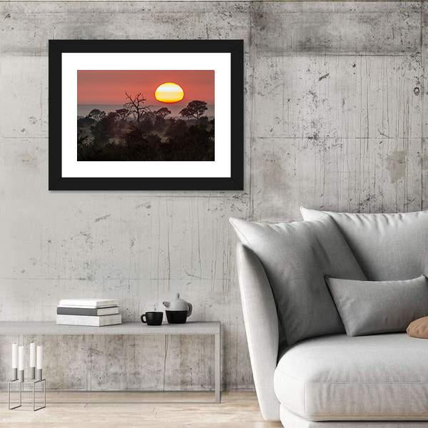 Sunset Scenery In Kruger National Park Canvas Wall Art-3 Horizontal-Gallery Wrap-25" x 16"-Tiaracle