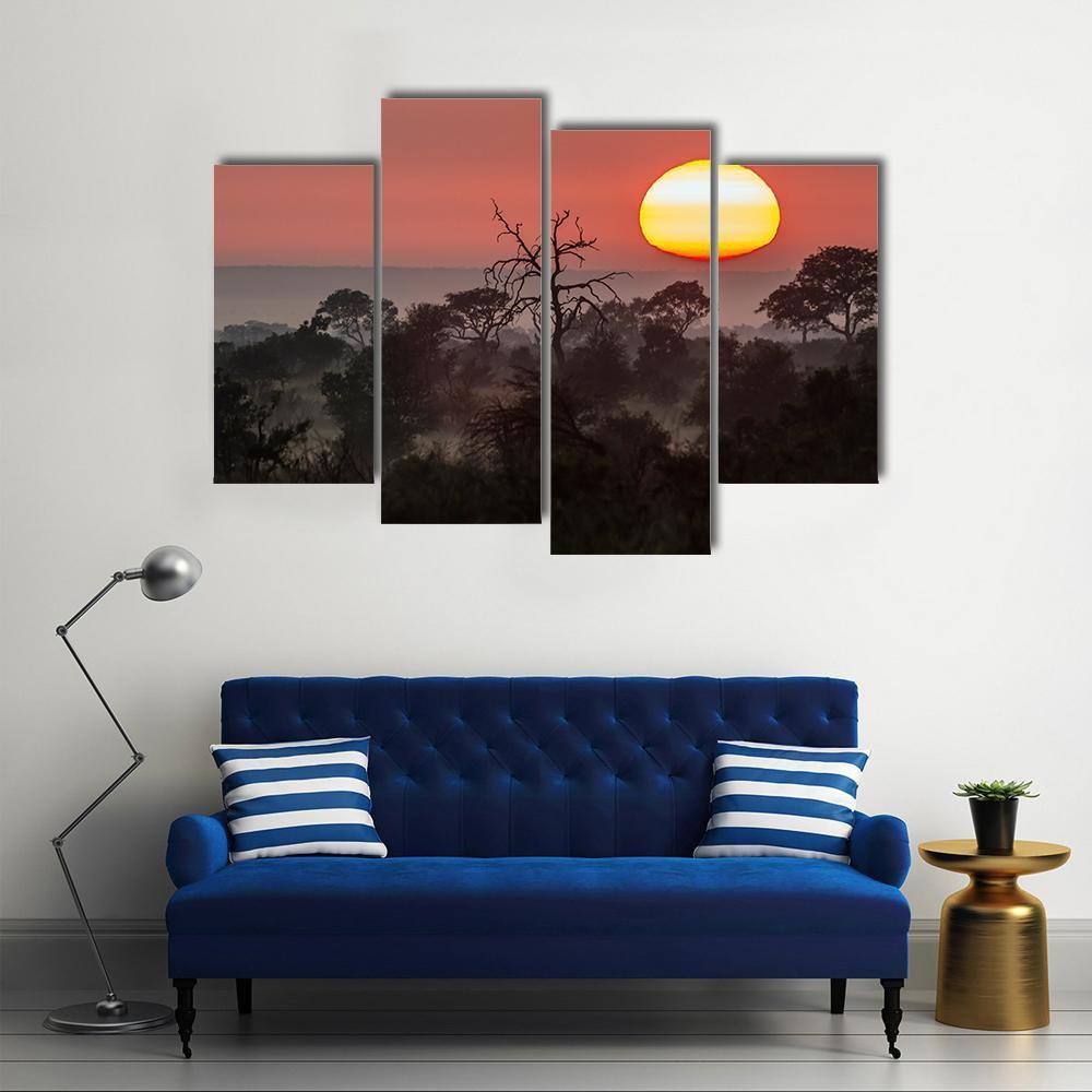 Sunset Scenery In Kruger National Park Canvas Wall Art-4 Pop-Gallery Wrap-50" x 32"-Tiaracle