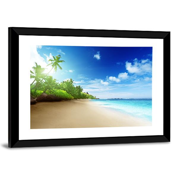 Sunset Time On Mahe Island Canvas Wall Art-3 Horizontal-Gallery Wrap-25" x 16"-Tiaracle