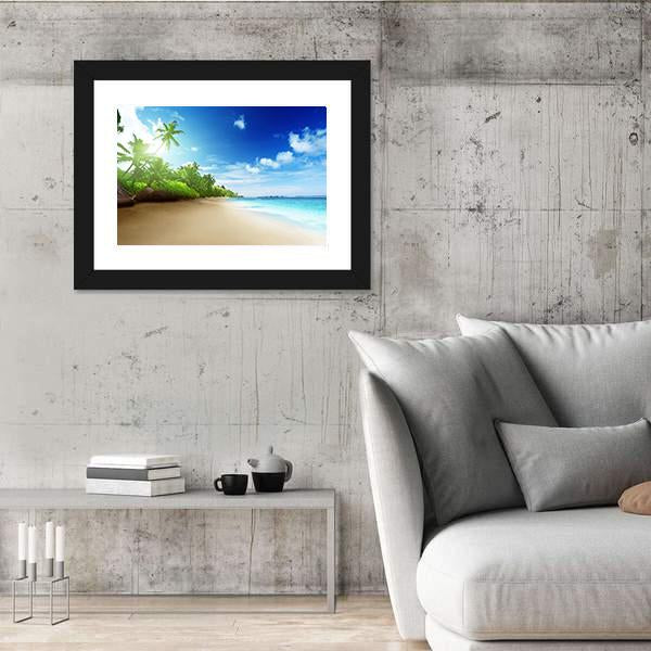 Sunset Time On Mahe Island Canvas Wall Art-3 Horizontal-Gallery Wrap-25" x 16"-Tiaracle