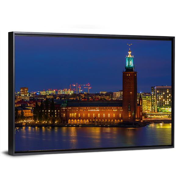 Sunset View Across Lake Malaren Canvas Wall Art-3 Horizontal-Gallery Wrap-25" x 16"-Tiaracle