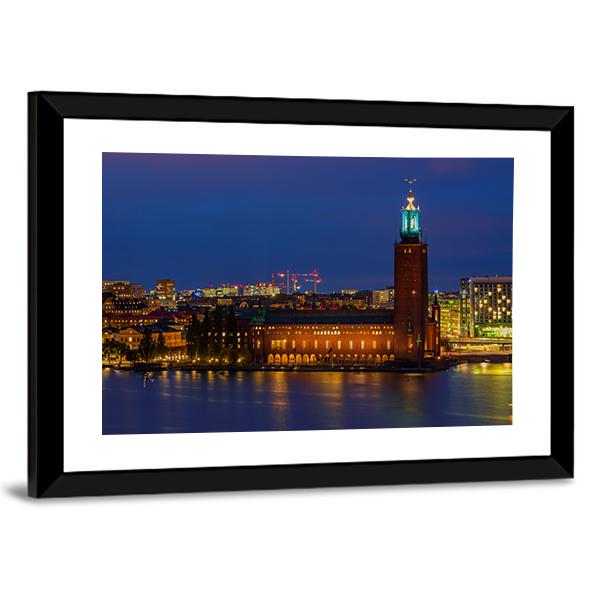 Sunset View Across Lake Malaren Canvas Wall Art-3 Horizontal-Gallery Wrap-25" x 16"-Tiaracle