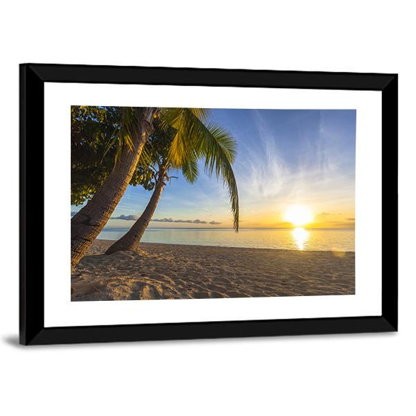 Sunset View At Tropical Fiji Island Canvas Wall Art-3 Horizontal-Gallery Wrap-25&quot; x 16&quot;-Tiaracle