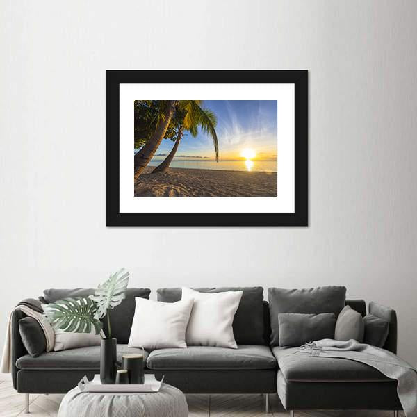 Sunset View At Tropical Fiji Island Canvas Wall Art-3 Horizontal-Gallery Wrap-25" x 16"-Tiaracle