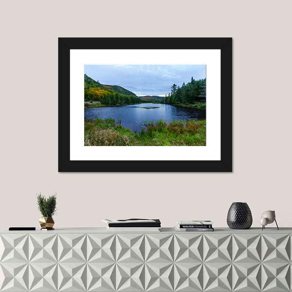 Sunset View Of Monroe Lake In Canada Canvas Wall Art-1 Piece-Framed Print-20" x 16"-Tiaracle