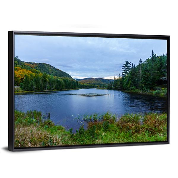 Sunset View Of Monroe Lake In Canada Canvas Wall Art-3 Horizontal-Gallery Wrap-25" x 16"-Tiaracle