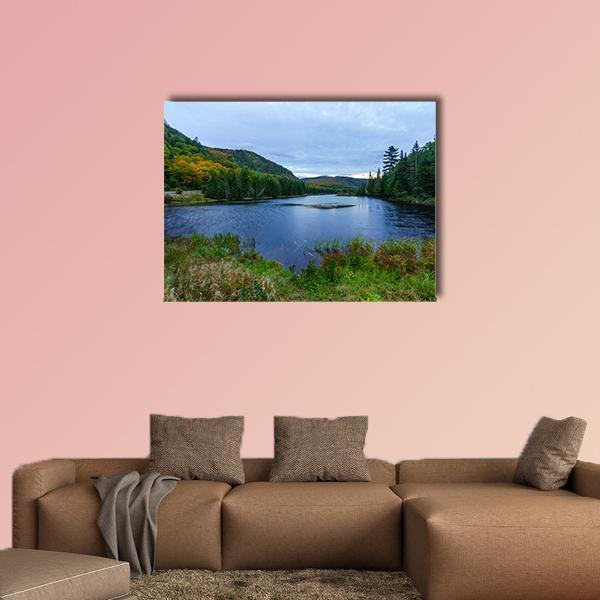 Sunset View Of Monroe Lake In Canada Canvas Wall Art-1 Piece-Gallery Wrap-48" x 32"-Tiaracle