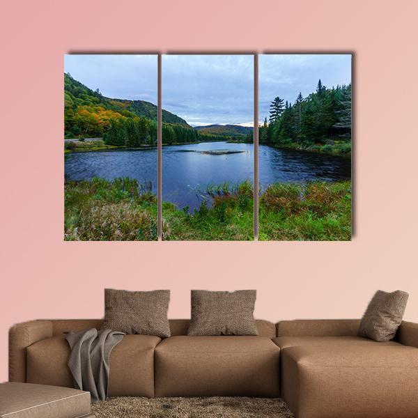Sunset View Of Monroe Lake In Canada Canvas Wall Art-3 Horizontal-Gallery Wrap-37" x 24"-Tiaracle