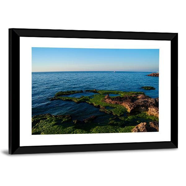 Sunset View To Manara Bay Canvas Wall Art-3 Horizontal-Gallery Wrap-25" x 16"-Tiaracle