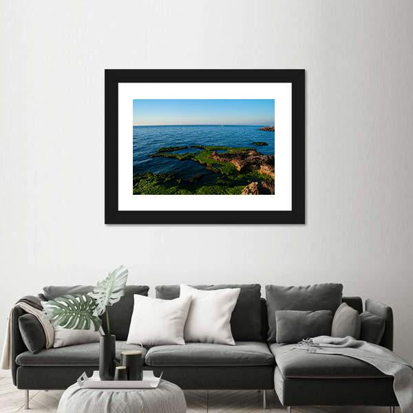 Sunset View To Manara Bay Canvas Wall Art-3 Horizontal-Gallery Wrap-25" x 16"-Tiaracle