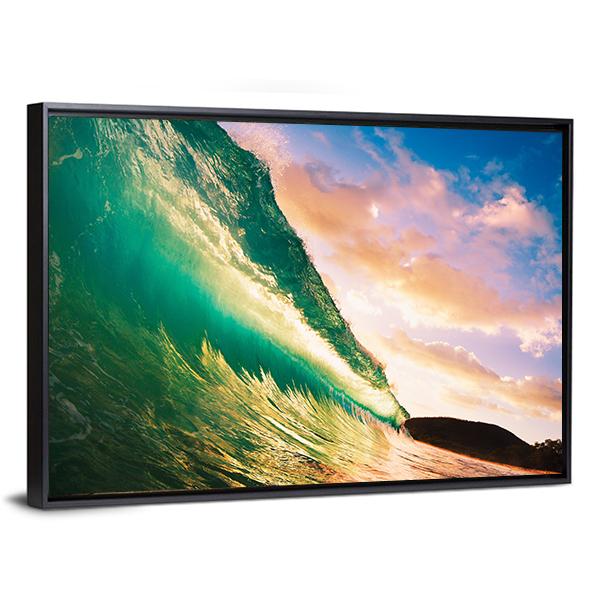 Sunset Wave Canvas Wall Art-3 Horizontal-Gallery Wrap-25" x 16"-Tiaracle