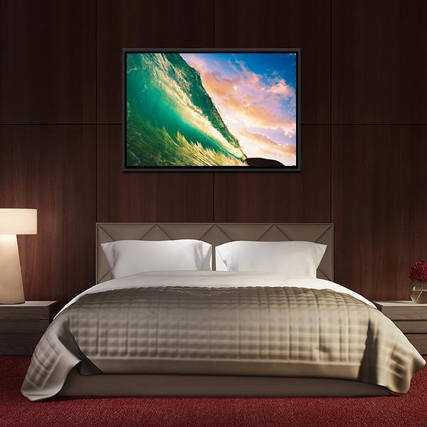 Sunset Wave Canvas Wall Art-3 Horizontal-Gallery Wrap-25" x 16"-Tiaracle