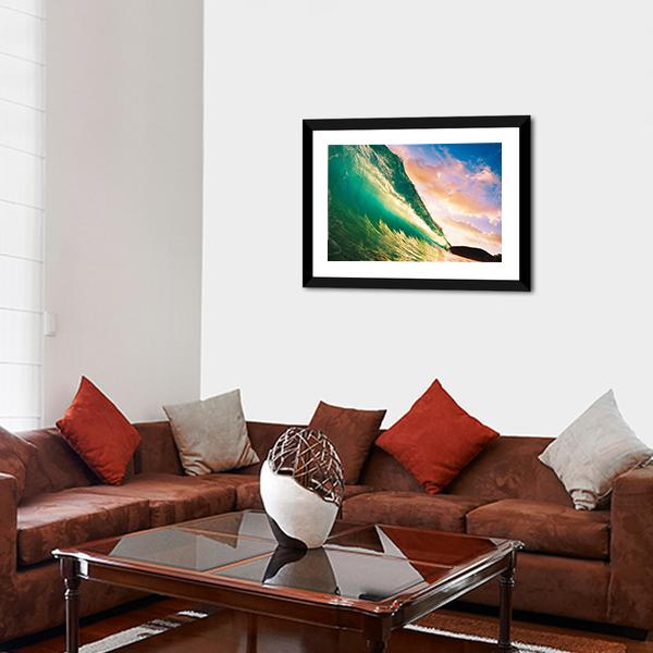 Sunset Wave Canvas Wall Art-3 Horizontal-Gallery Wrap-25" x 16"-Tiaracle