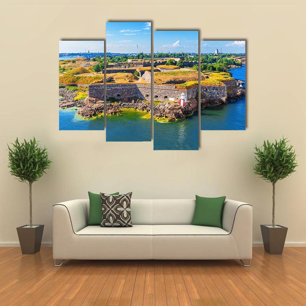 Suomenlinna Sveaborg Sea Fortress In Helsinki Canvas Wall Art-4 Pop-Gallery Wrap-50" x 32"-Tiaracle
