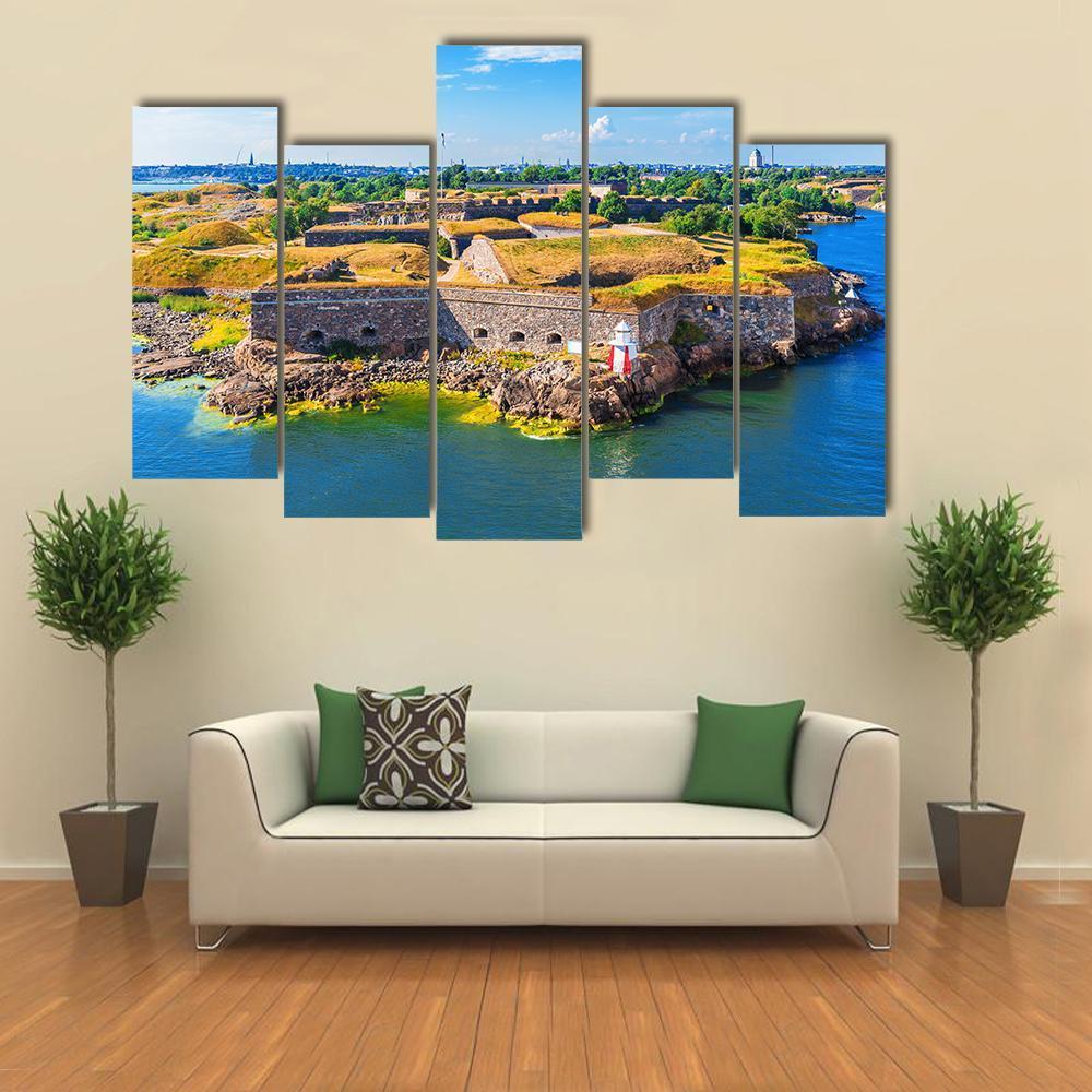 Suomenlinna Sveaborg Sea Fortress In Helsinki Canvas Wall Art-5 Pop-Gallery Wrap-47" x 32"-Tiaracle
