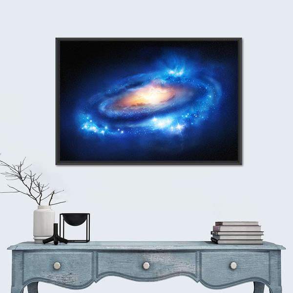 Super Massive Galaxy Canvas Wall Art-1 Piece-Floating Frame-24" x 16"-Tiaracle