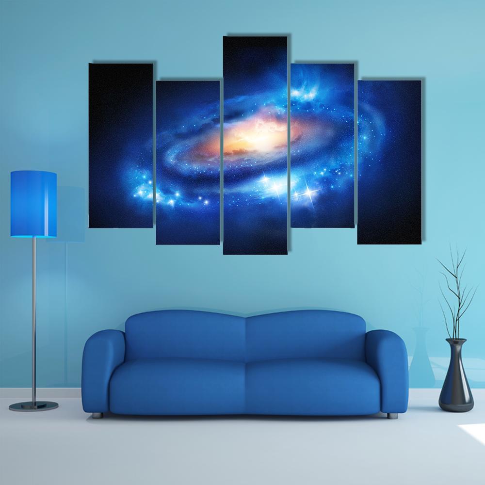 Super Massive Galaxy Canvas Wall Art-5 Pop-Gallery Wrap-47" x 32"-Tiaracle