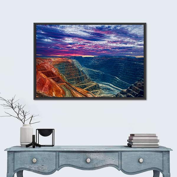 Super Pit Kalgoorlie Canvas Wall Art-1 Piece-Floating Frame-24" x 16"-Tiaracle