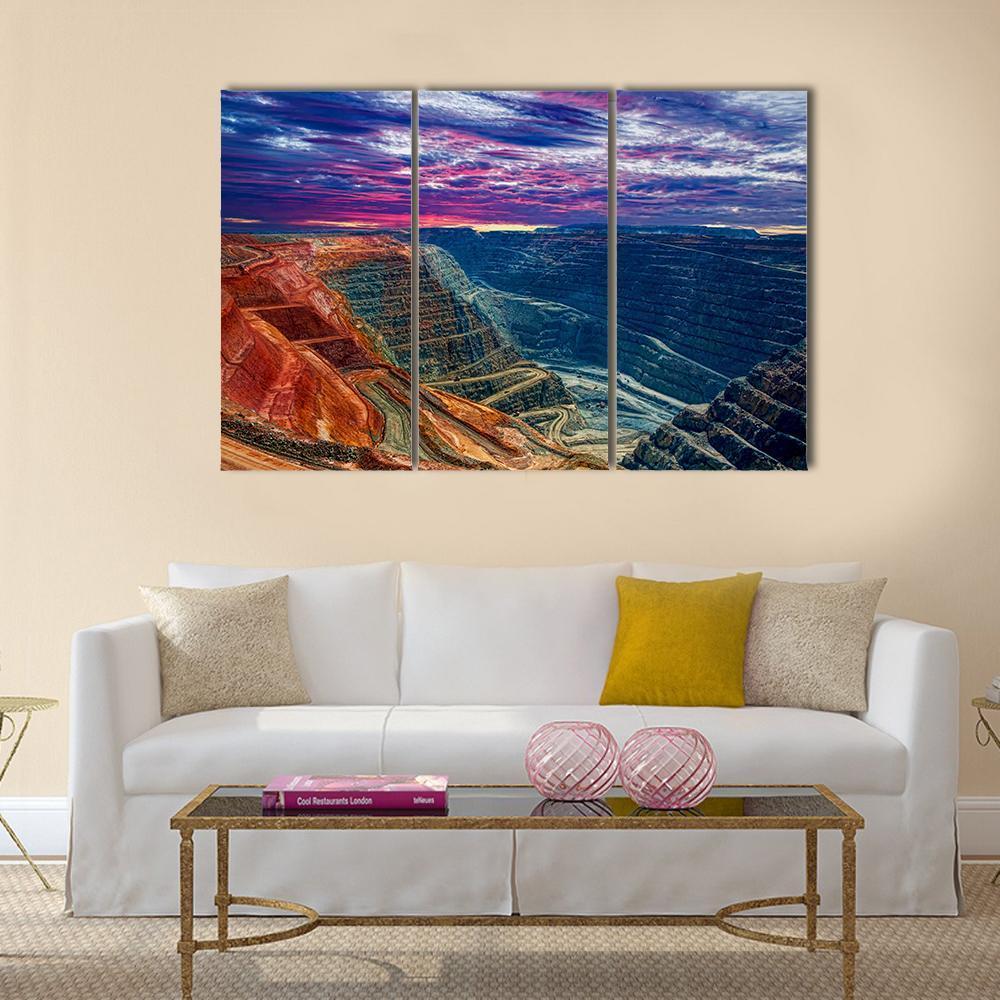 Super Pit Kalgoorlie Canvas Wall Art-3 Horizontal-Gallery Wrap-37" x 24"-Tiaracle