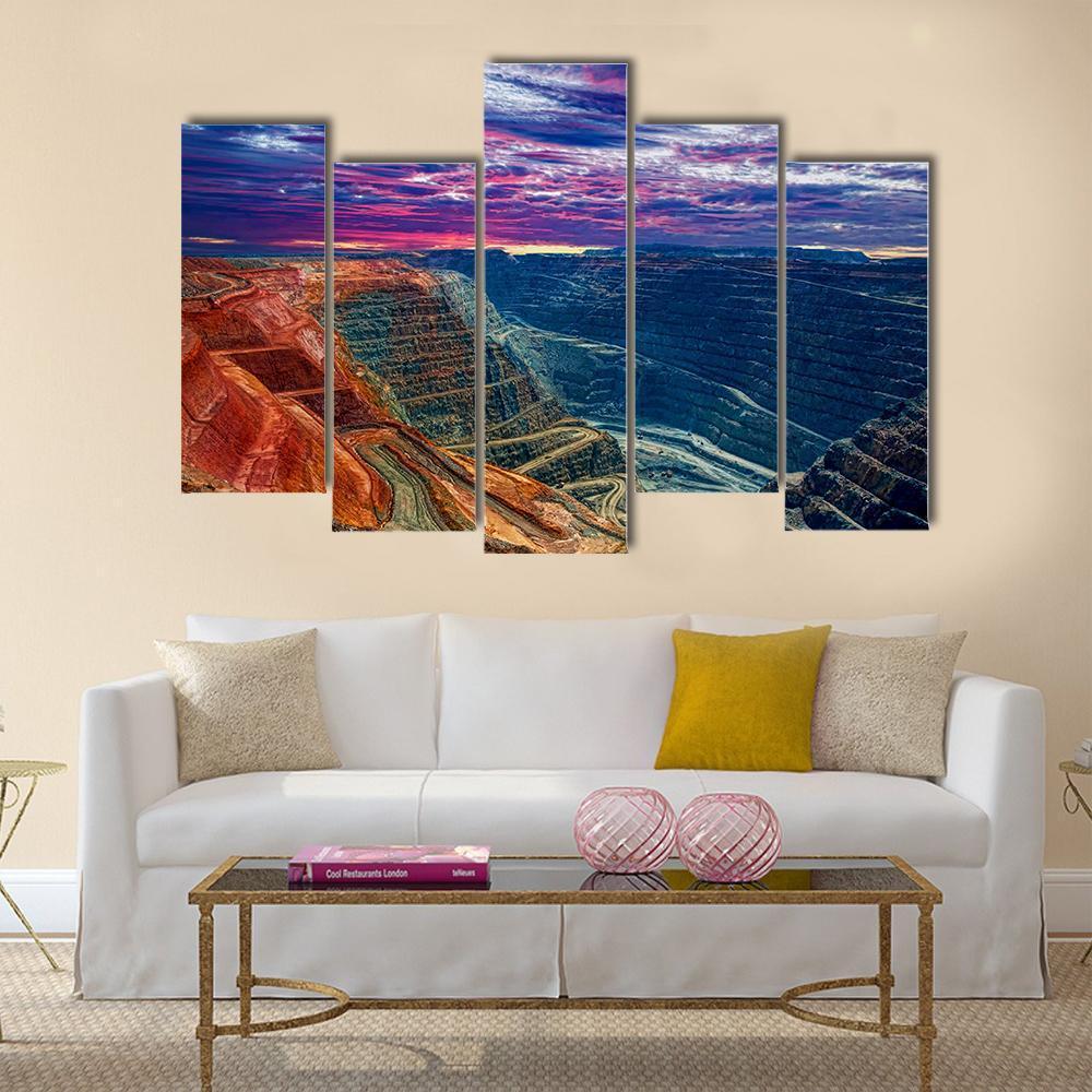 Super Pit Kalgoorlie Canvas Wall Art-5 Pop-Gallery Wrap-47" x 32"-Tiaracle