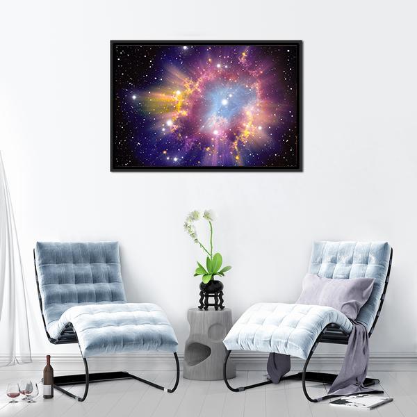 Supernova Explosion Canvas Wall Art-1 Piece-Floating Frame-24" x 16"-Tiaracle