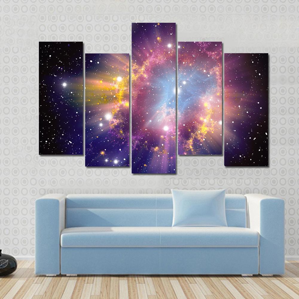 Supernova Explosion Canvas Wall Art-5 Pop-Gallery Wrap-47" x 32"-Tiaracle