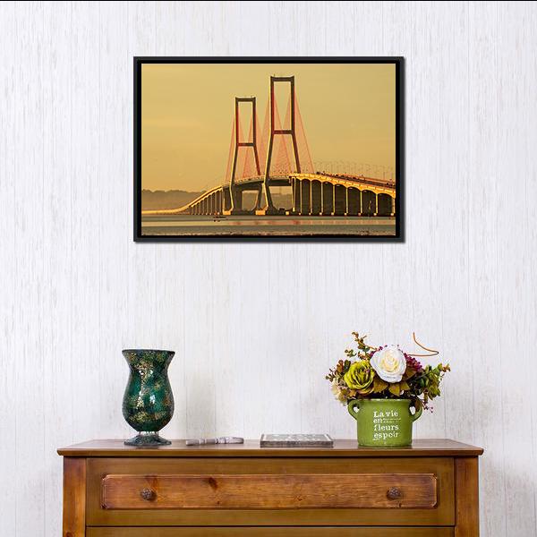 Suramadu Bridge Canvas Wall Art-3 Horizontal-Gallery Wrap-25" x 16"-Tiaracle