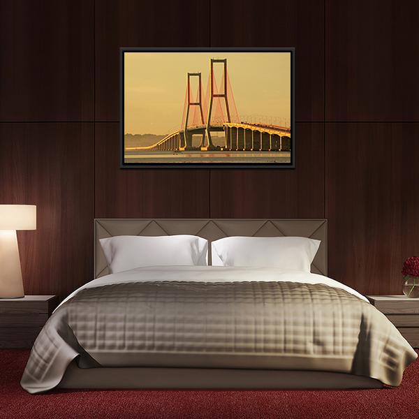 Suramadu Bridge Canvas Wall Art-3 Horizontal-Gallery Wrap-25" x 16"-Tiaracle