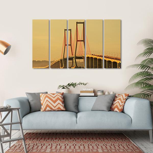 Suramadu Bridge Canvas Wall Art-5 Horizontal-Gallery Wrap-22" x 12"-Tiaracle
